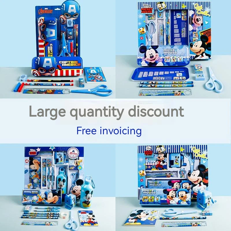 6-7pcs Disney Micke Minnie Frozen Lotso Ruler Pencil Eraser Students Child School Office Stationery Learning Articles Set Gift