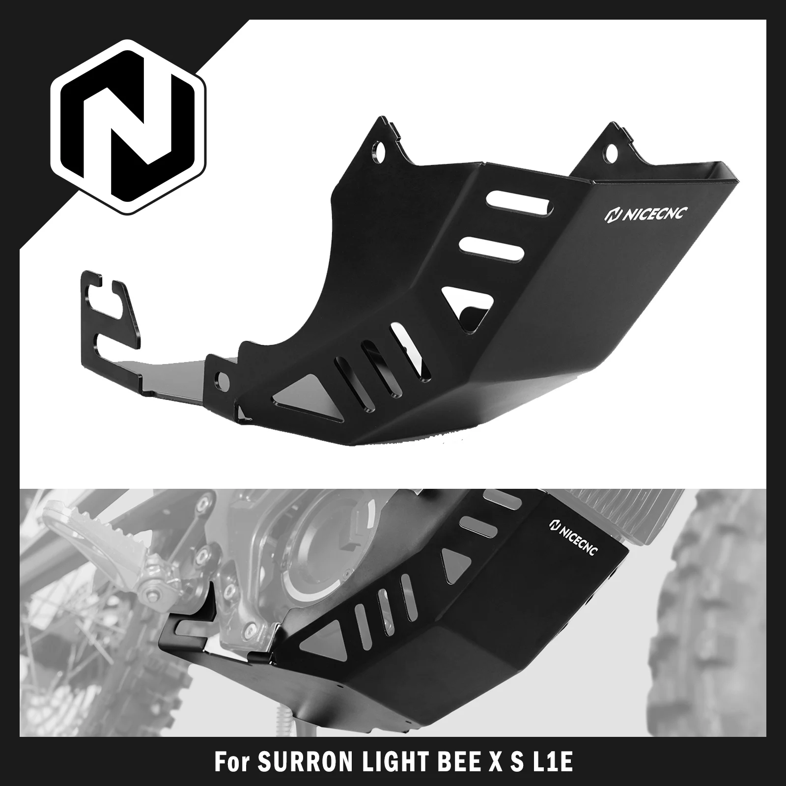 NICECNC For Surron Light Bee X For Sur-Ron Light Bee S L1E Motocross Engine Chassis Guard Cover Skid Plate For Segway X160 X260