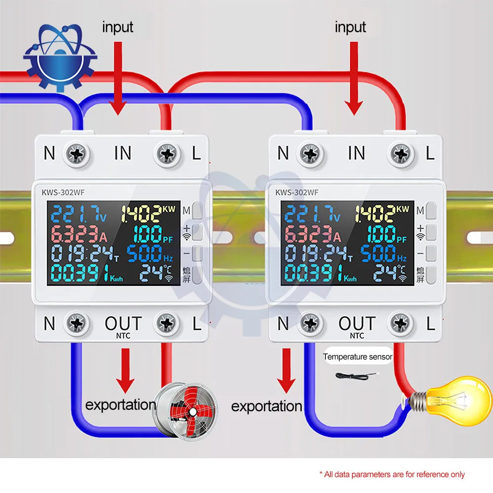 WIFI cyfrowy Monitor energii elektrycznej miernik napięcia prądu AC170-300V zdalny Monitor aplikacji watowe liczniki kilowatogodzin