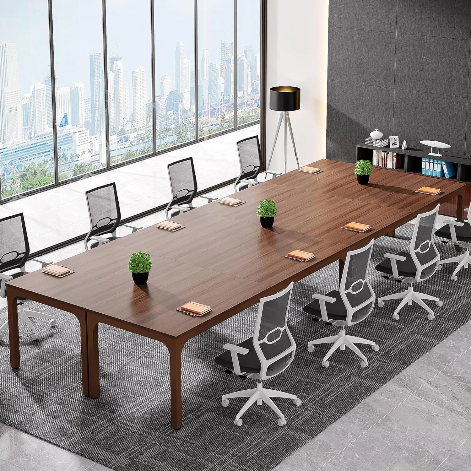 

Conference Table 78.74-Inch Set of 4, 13FT Conference Room Table, Large Rectangle Meeting Seminar Table Set for 12-16 Person