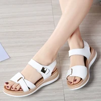 Women Sandals Shoes Leather Ladies Summer Beach Sandals Flat Casual Flip Flop White Gladiator Shoe Plus Small Size - Image 4