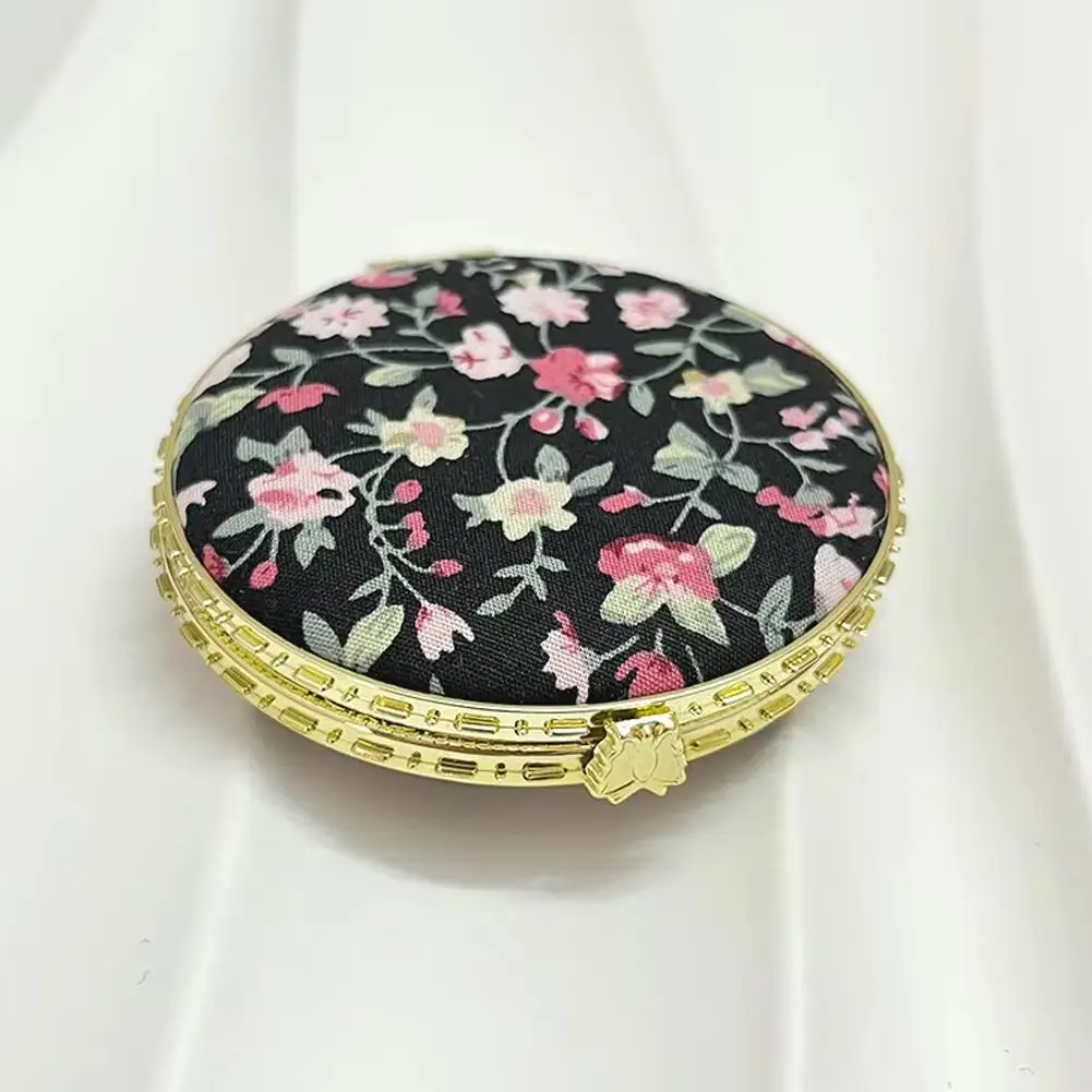 Mini Miroir de Maquillage de Poche Compact à Motif Floral pour Femme, 1 Pièce, Portable, Pliable, Deux Côtés, Vintage, Cosmétique, Gi R3G5