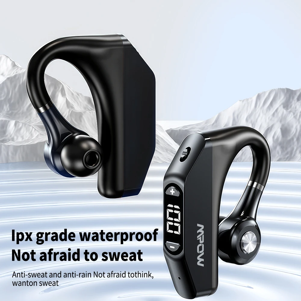 سماعة أذن Mpow P23 لاسلكية تعمل بالبلوتوث 5.3 مع ميكروفون لإلغاء الضوضاء CVC8.0 سماعة أذن لليسار واليمين بدون استخدام اليدين للأعمال/الساحنة