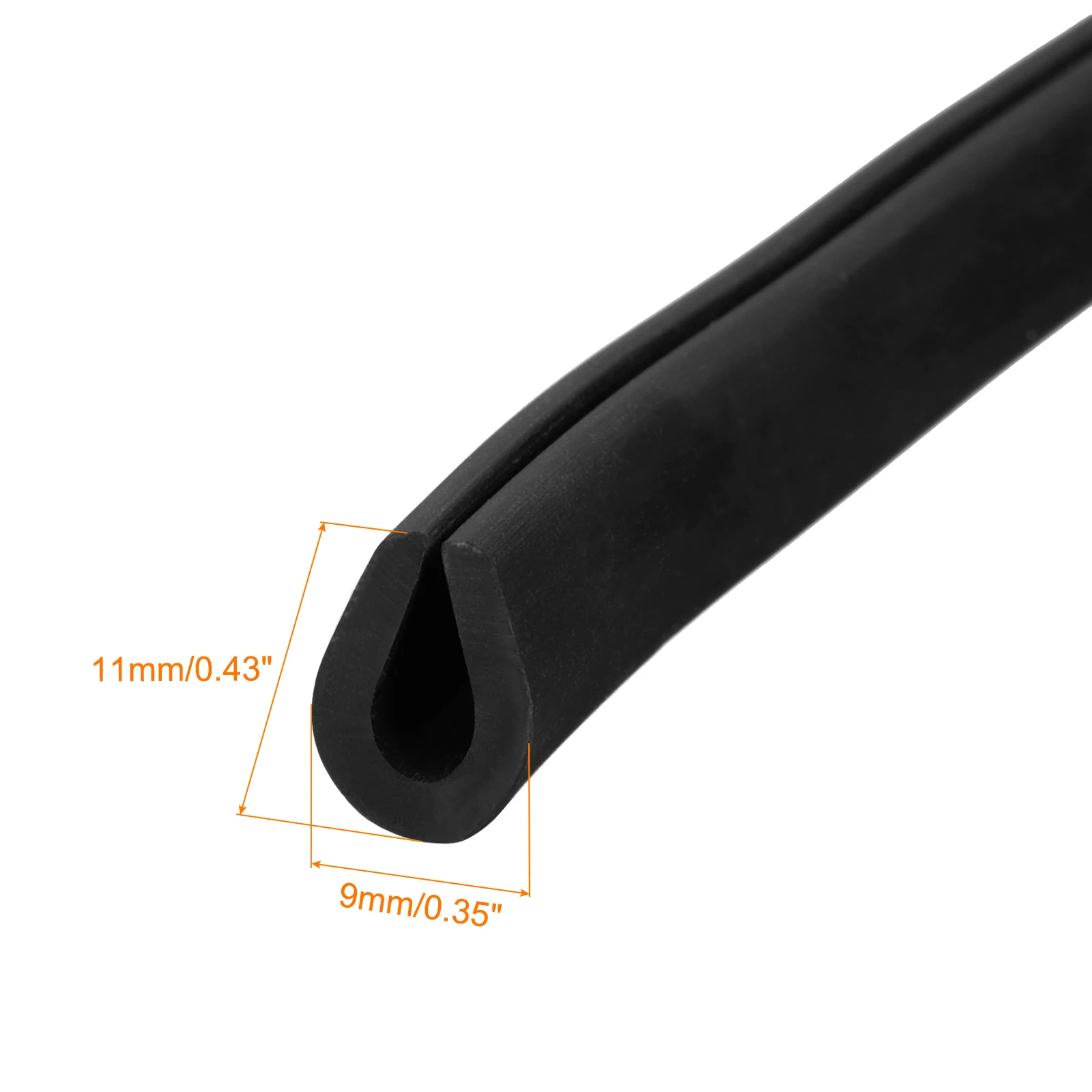 Uxcell 1/2/3 Meter U-Kanal-Kantenschutz Gummidichtungsstreifen Kantenschutz Flach/Rund Typ Geeignet für 0,5-12mm Kanten für Autotüren
