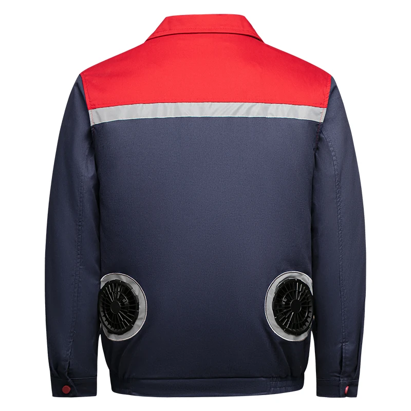 Men's Air Conditioning Clothing Outdoor Work Intelligent Adjustable Cooling Fan Collar Jacket Retro Color Blocked Men's Clothing