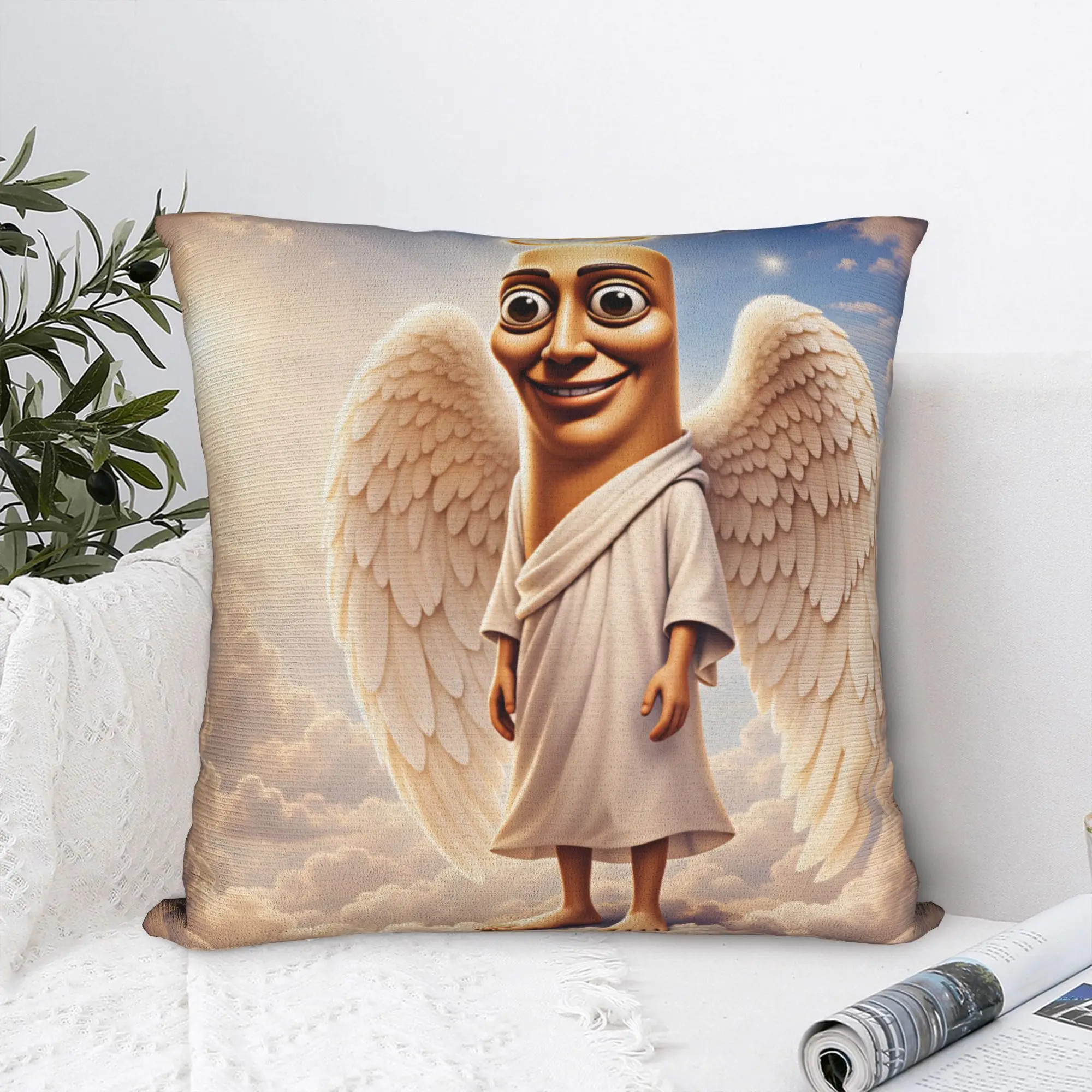 Pillow Case Tung Tung Sahur Angel Heaven Wings Halo Soft  Pillow Cover For Sofa Bedroom Home Decor Kawaii Pillowcases