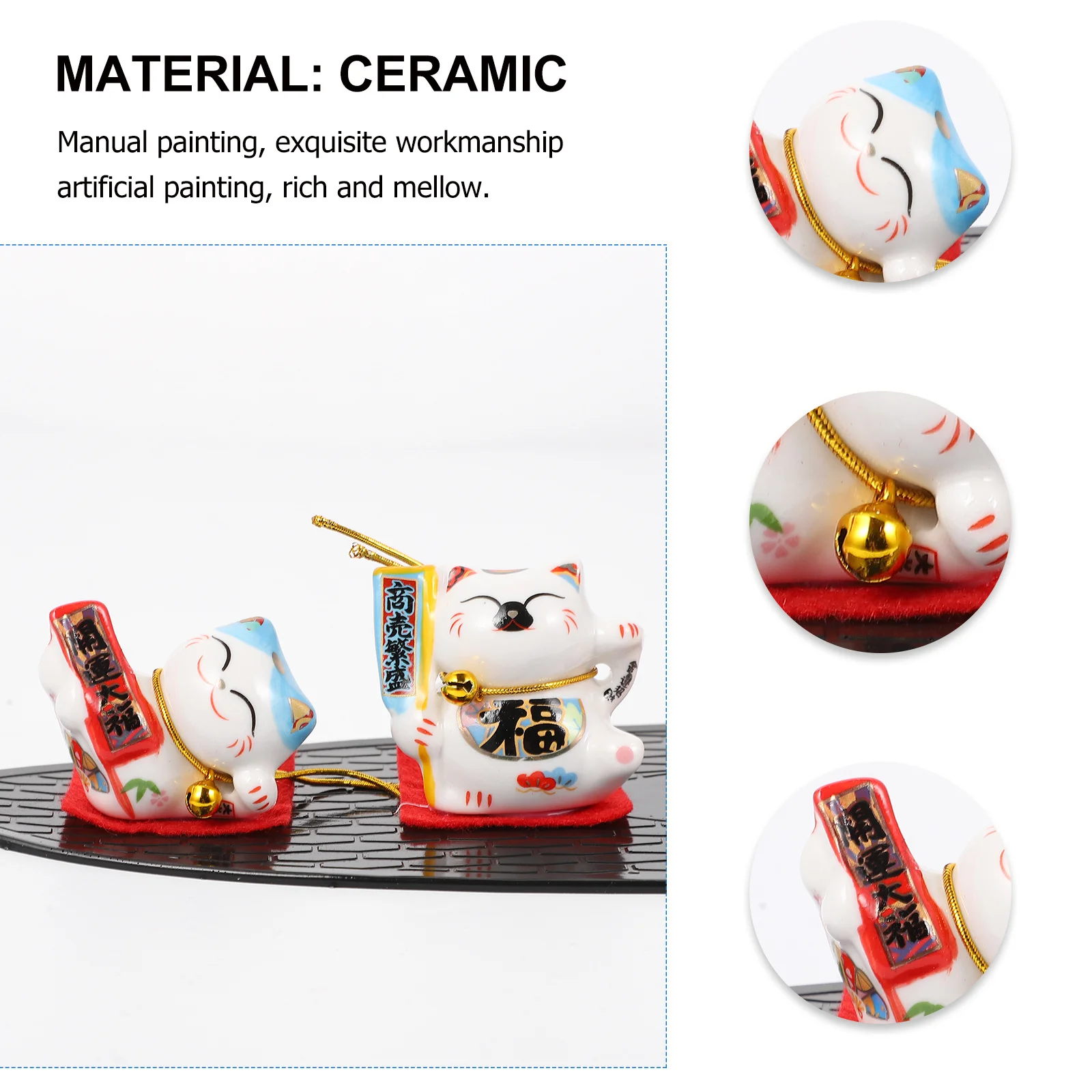 

1Pcs Waving Arm Cat Statue Lucky Decoration Happy Attracting Ornament for Car Home Wealth