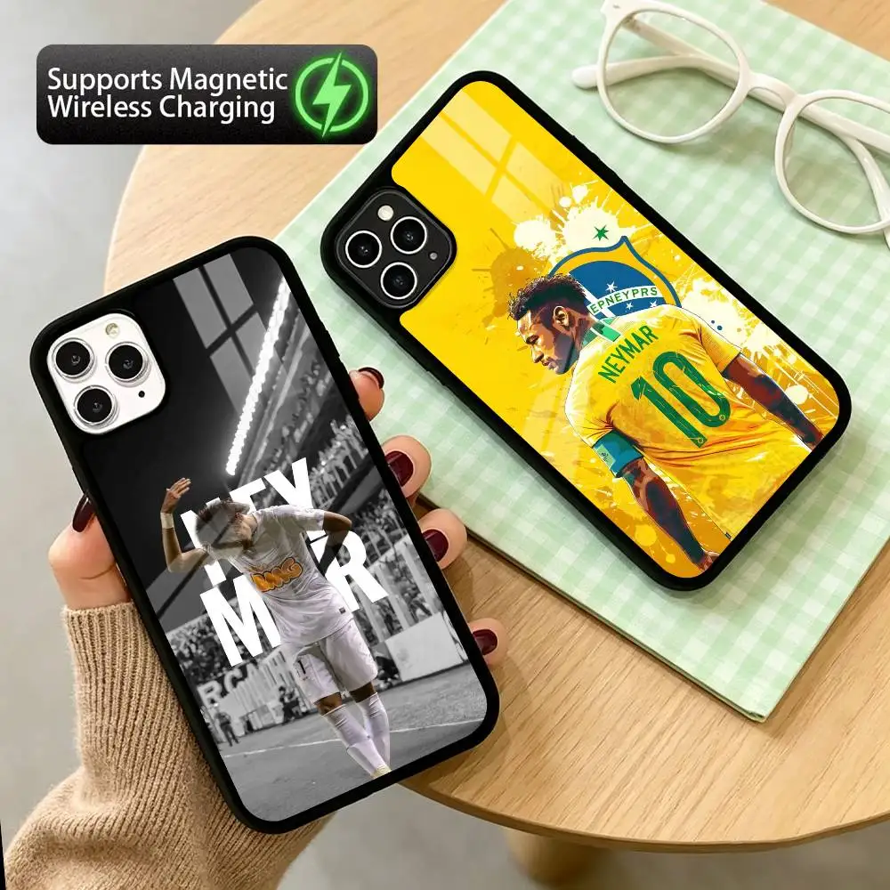 

N-Neymar Soccer Phone Case For iPhone17,16,15,14,13,12,11 Plus,Pro Compatible with magnetic wireless charging