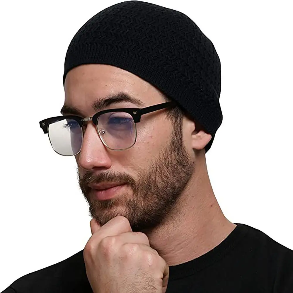Simple Wool Muslim Cap 10colors Winter Warm Mosque Hats Knitted Hat Male Female