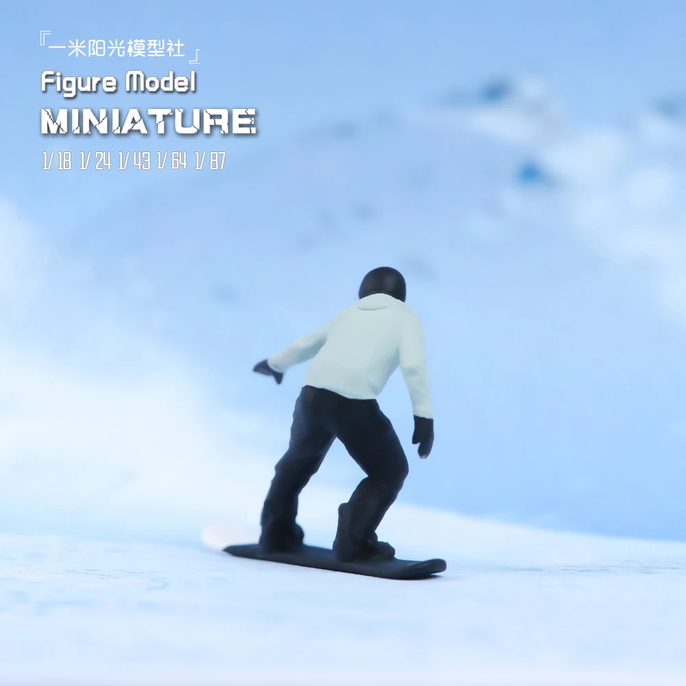 Miniature Figure 1/87 1/64 1/43 1/24 1/18Uomo Sci Skateboarding Sport Non Verniciato Modello Fotografia Creativa Scena Bambole Giocattoli