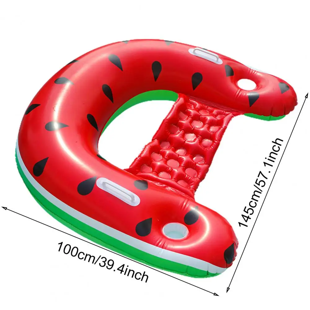 Inflatable Pool Float Chair with Cup Holders Armrests Stable U-shaped Pool Floating Chair Portable Swimming Pool Lounger