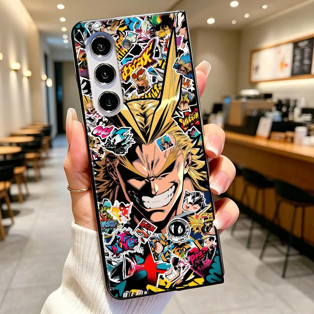 Art My Hero Academia Comics For Samsung Galaxy Z Fold 3 4 5 6 7 5G Matte Non-slip PC Shockproof Black Hard Cover Phone Case