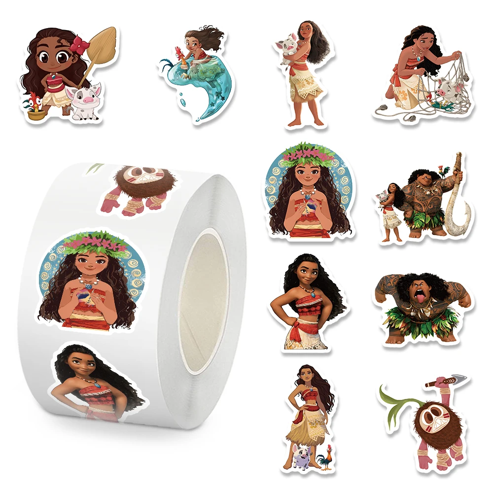 

500PCS Disney Moana Roll Sticker Cute Decorative Skateboard Phone Case Water Cup Waterproof Graffiti Decal Children's Toy Gift