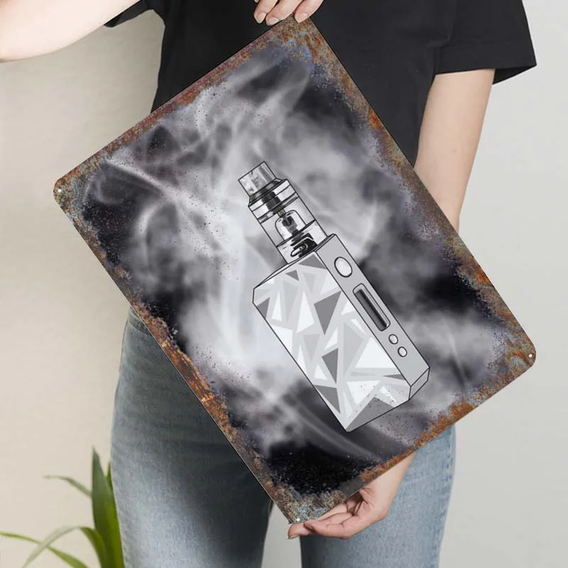 Vape Mod Smoke Tinplate Poster Outdoor Decors Room Decoration Metal Signs Vintage for Wall Decoration Coffee Bar Retro Art Mural