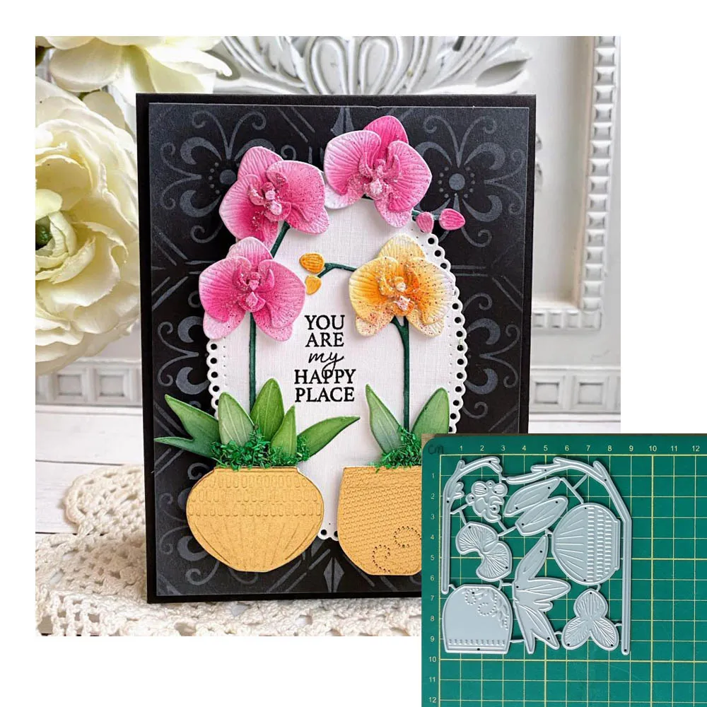 

Flower Leaf Vase Metal Cutting Dies DIY Decorative Scrapbooking photo album Card Making Embossing