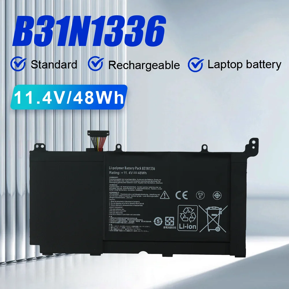 

B31N1336 48WH Laptop Battery for ASUS VivoBook C31-S551 K551L K551LN V551L V551LA S551L S551LB S551LA R553L R553LN R553LF 11.4V