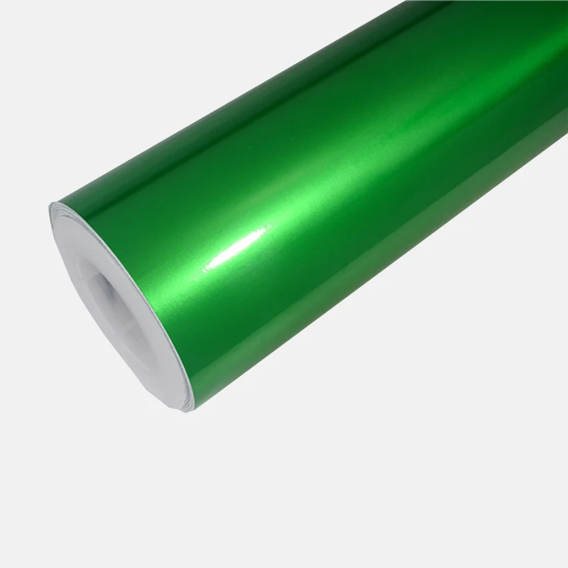 Ultra-Glänzende Grüne Metallic-Vinylfolie Selbstklebende Auto- und Motorrad-DIY-Aufkleber mit Luftkanälen