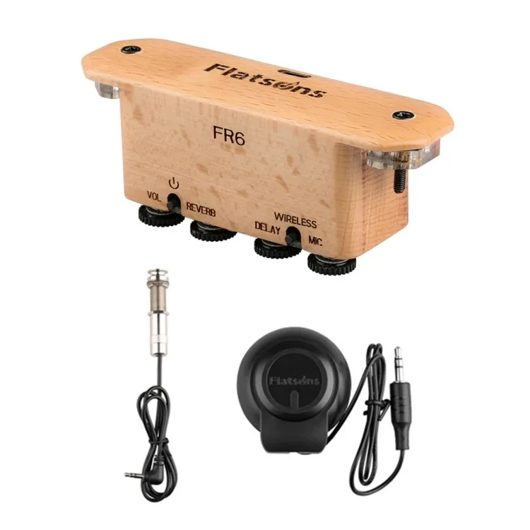 

Hooqu Guitar Pickup Multifunctional Rechargeable BT Connection Acoustic Guitar Soundhole Pickup With Reverberation And Delay Eff