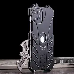 Luxury Armor Metal Aluminum Case for iPhone 15 Pro Max 11 12 13 15 Pro 15Plus Shockproof Heavy Duty Full Body Bumper Batman Case
