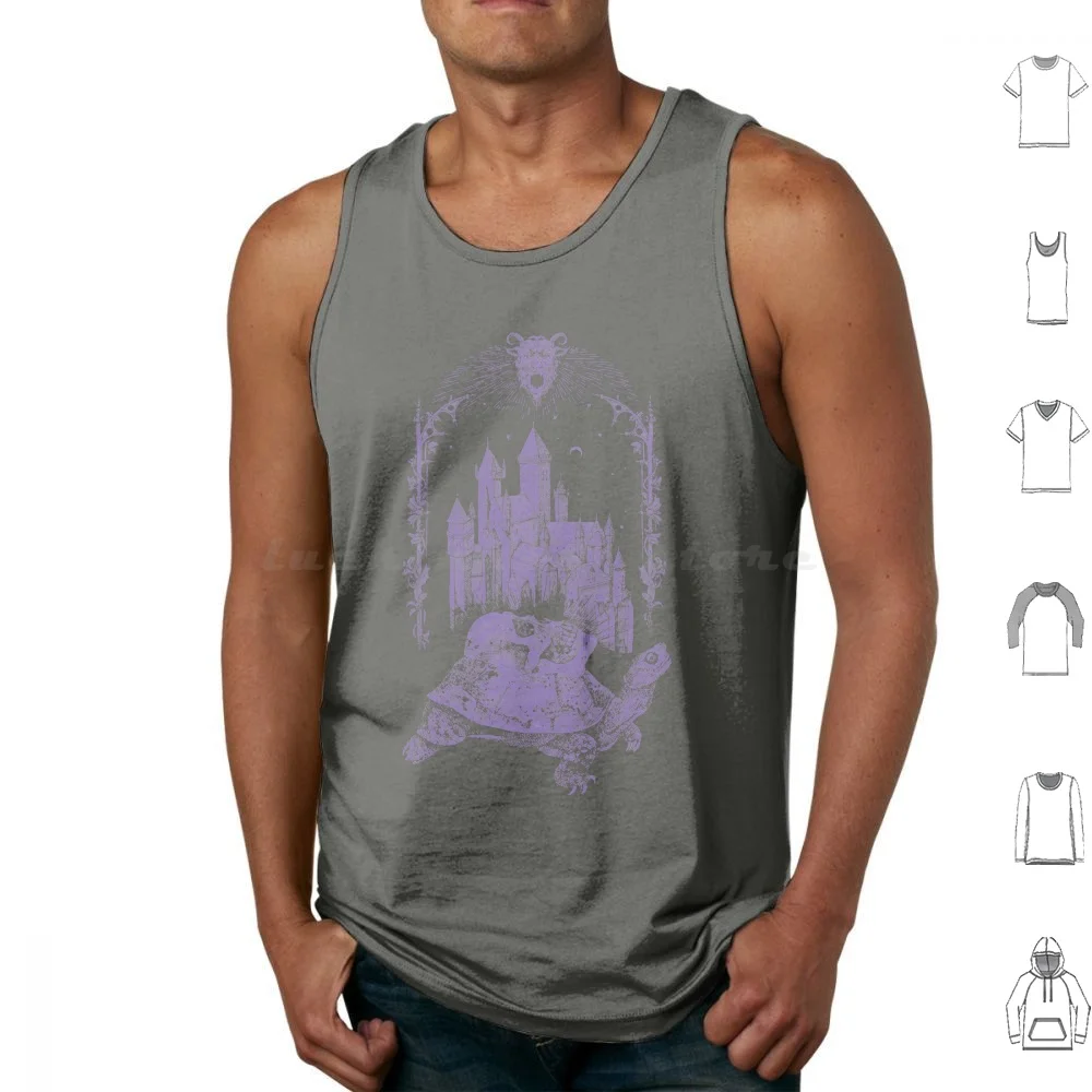 D ? Mon Tank Tops Vest Sleeveless Dark Art Graphics Skull Girl Ancient Black Black And White Mystic Demon