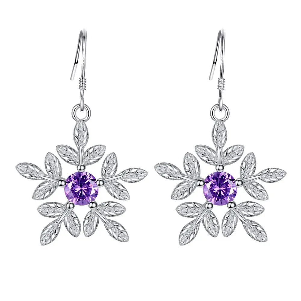 

925 Sterling Silver Earring Snowflakes Zircon Jewelry for Women Wedding Exquisite Jewelry Engagement Fashion Gifts Party