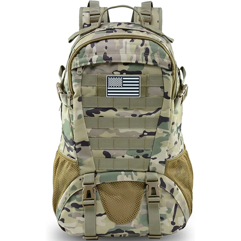 Mochila táctica militar para hombre y mujer, bolsa de ejército MOLLE para senderismo, gimnasio, EDC, portabotellas de bruja, 35L