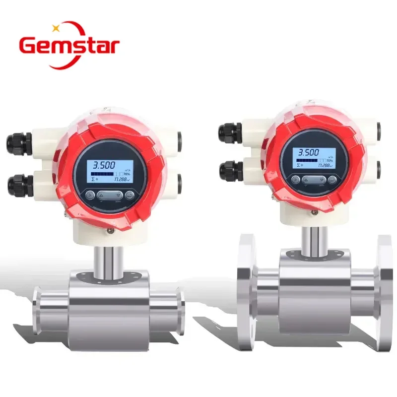 500mm Integral Digital Magnetic Flow Meter Stainless Steel Sensor for Water Acid Oil and Liquid Medium OEM Customizable