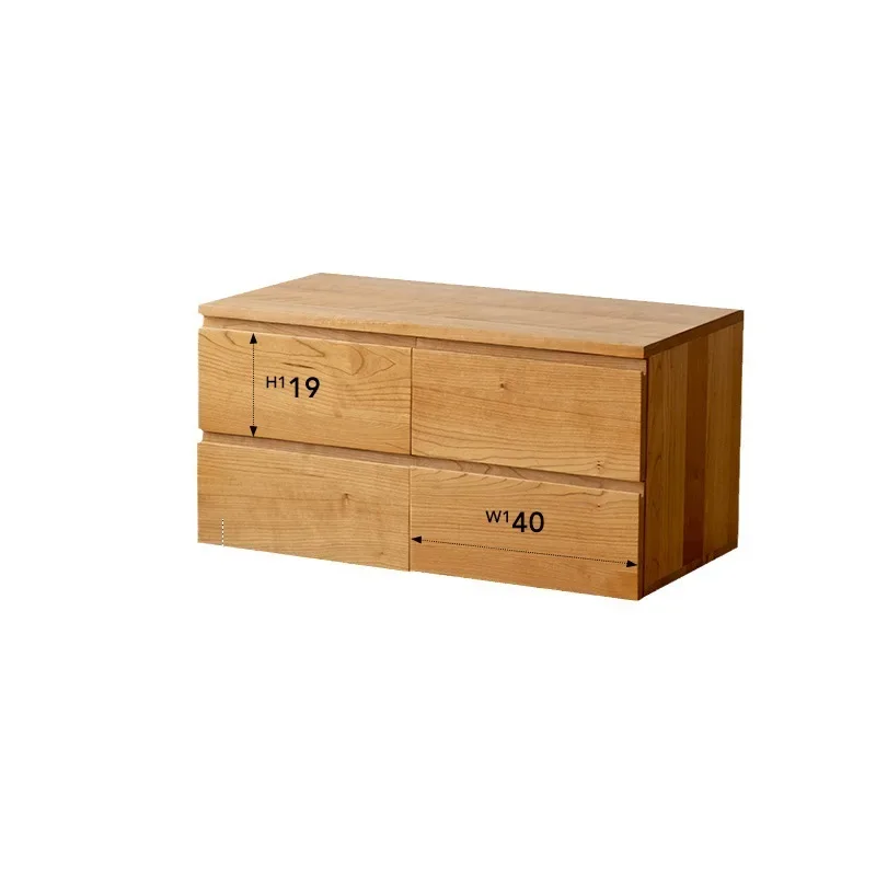 Nordic solid wood module TV cabinet, Japanese cherry wood furniture