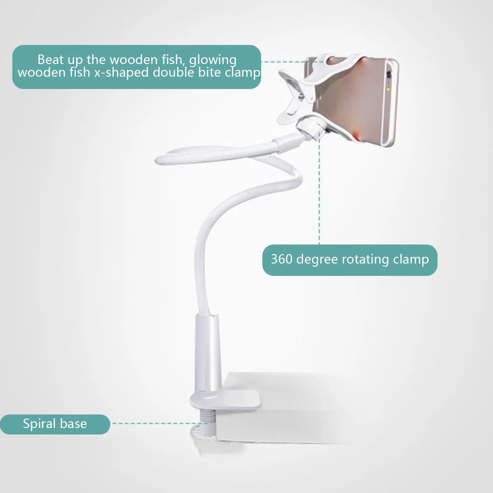 Lazy Bedside Phone Holder Universal Flexible Clip Holder Adjustable Phone Stand For Live Streaming And Watching TV Shows view 4