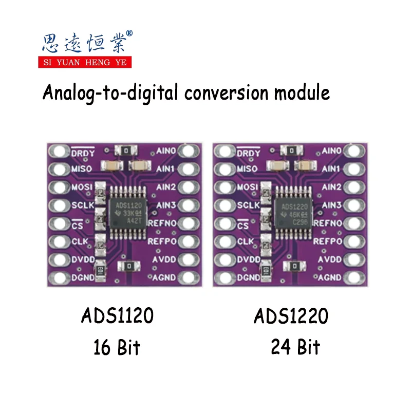 1 módulo ADS1220, módulo ADS1120, convertidor analógico a digital ADC SPI de baja potencia de 16/24 bits ADS-1120