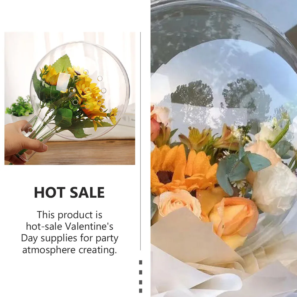 

1pc Plastic Decorative Ball for Fresh Flowers Transparent DIY Simulation Flower Packaging Valentine's Day Gift Rose Bouquet