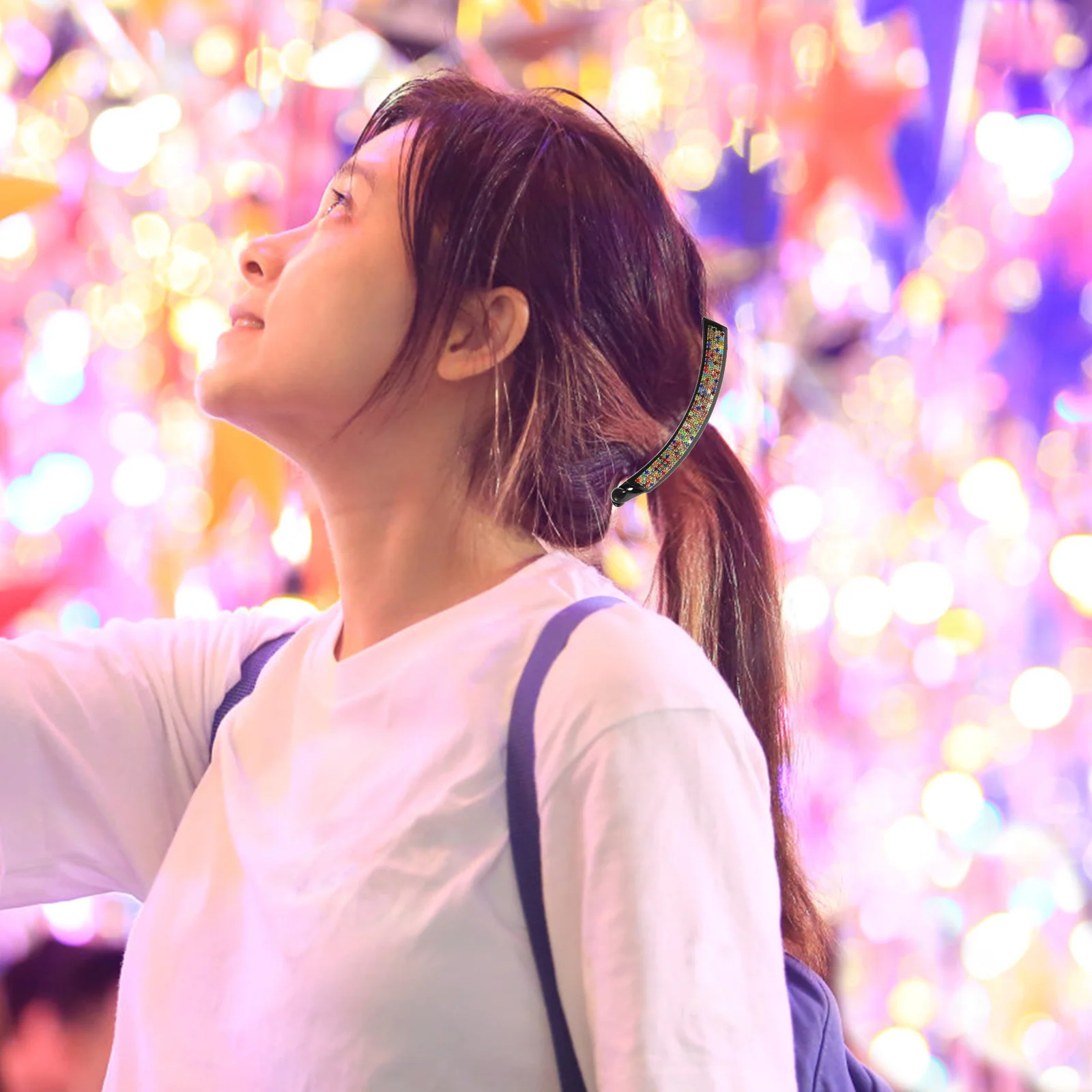 

Заколка для волос со стразами, акриловая вертикальная заколка, большой размер, держатель для хвоста, красивый аксессуар для волос для женщин и девочек, укладка