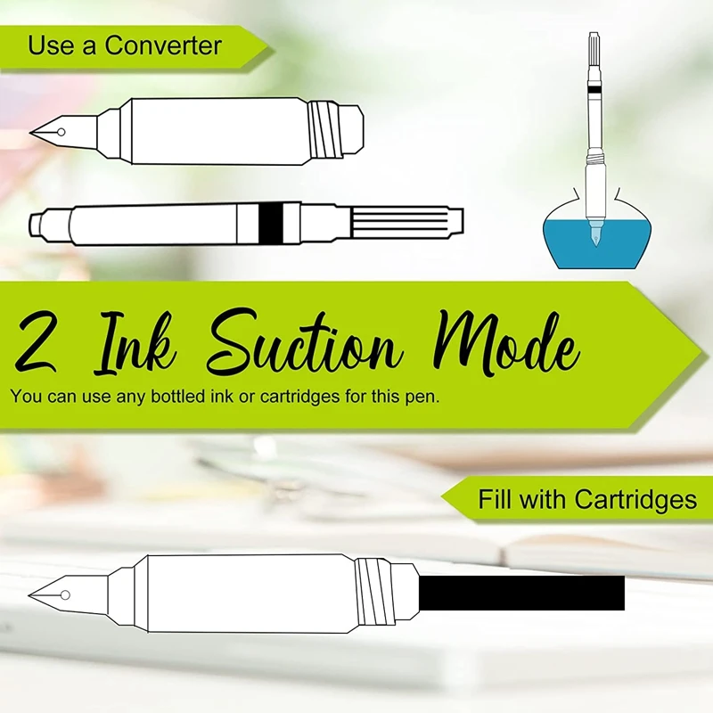 16 Pen Refillable Disposable Pen For Writing Fine Tip Signature Ink Pen Piston Filler Pen For Drawing