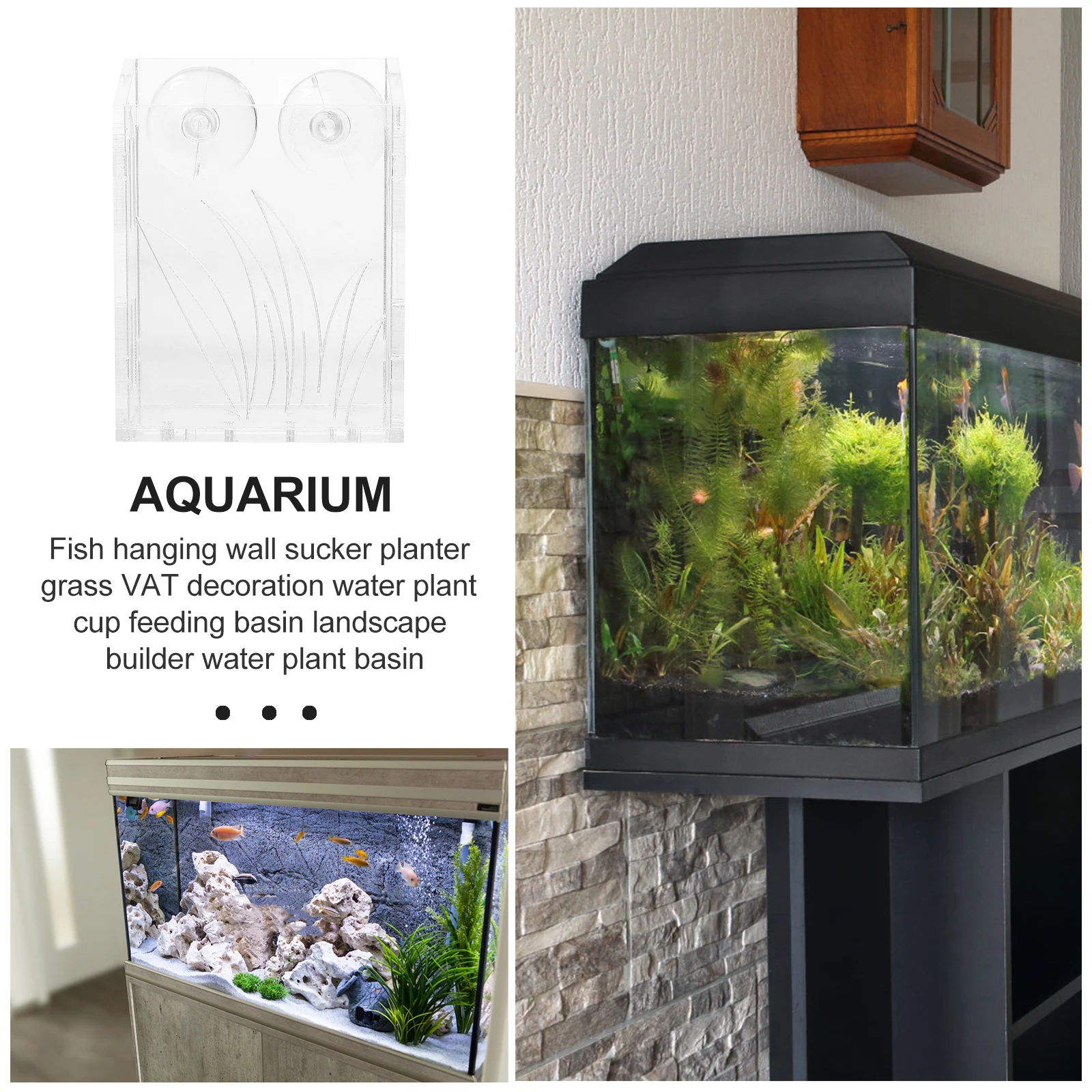 

Transparent Design Aquatic Plant Cup Fish Tank Planter Smooth Mouth Unique Landscape Addition Aquatic Plant Cup