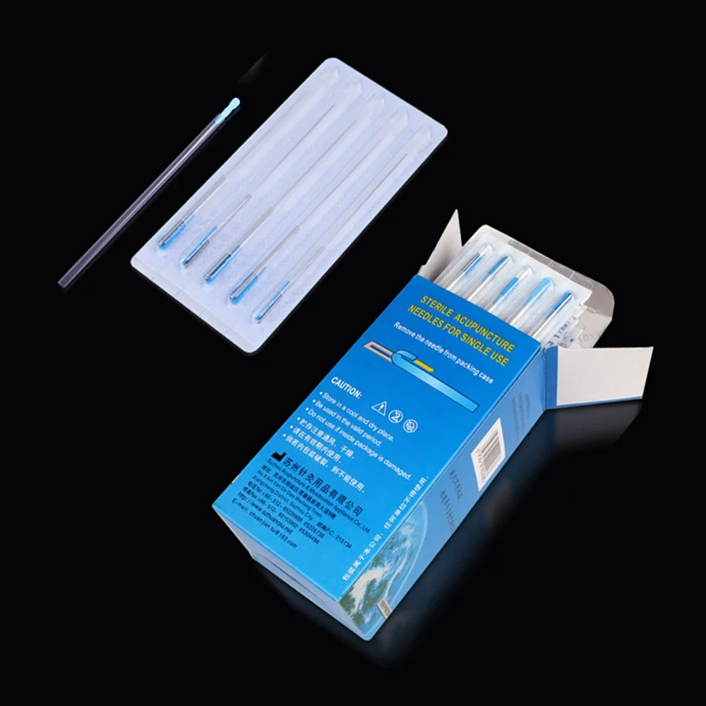 100pcs/box With Tube Acupuncture Needle Disposable Needle Acupuncture Beauty Massage Needle Care care Moxibustion