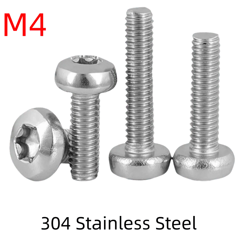 M4 - Viti a macchina Torx con testa a bottone 0,7, acciaio inossidabile 304, bulloni a copertura filettata completa
