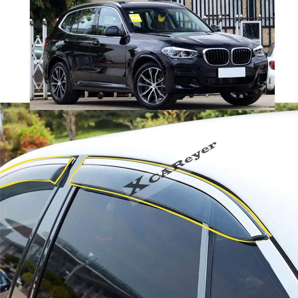 

For BMW X3 2018 2019 2020 2021 Car Body Styling Sticker Plastic Window Glass Wind Visor Rain/Sun Guard Vent Parts