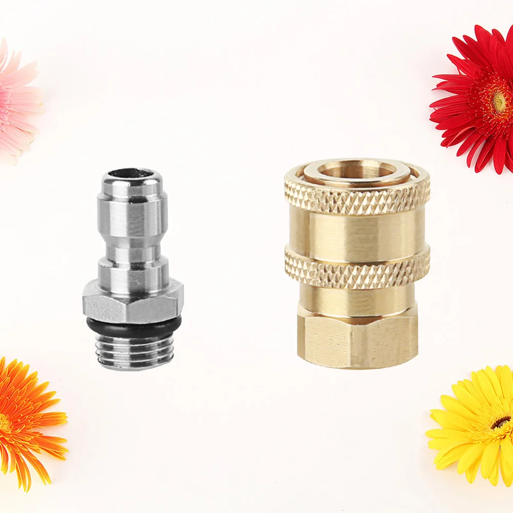 

Solid Brass Quick Coupler Set High Press Connector Fittings 1/4" Plug Female Male Tools for Car Washing