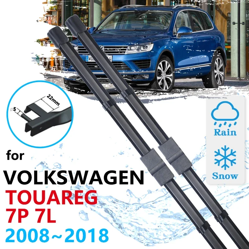 

Car Front Wiper Blade for VW Volkswagen Touareg 7P 7L Rline 2008~2018 Windscreen Windshield Brushes Washer Accessories 2011 2012