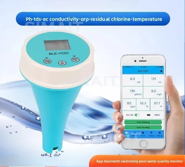 Professional 6-in-1 Water Quality Tester | with Bluetooth APP for Pool Monitoring