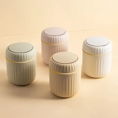 데스크탑 프레스 쓰레기통 뚜껑이있는 플라스틱 미니 쓰레기통 커피 테이블 사무실 거실 연구 냄새 방지 가정 용품
