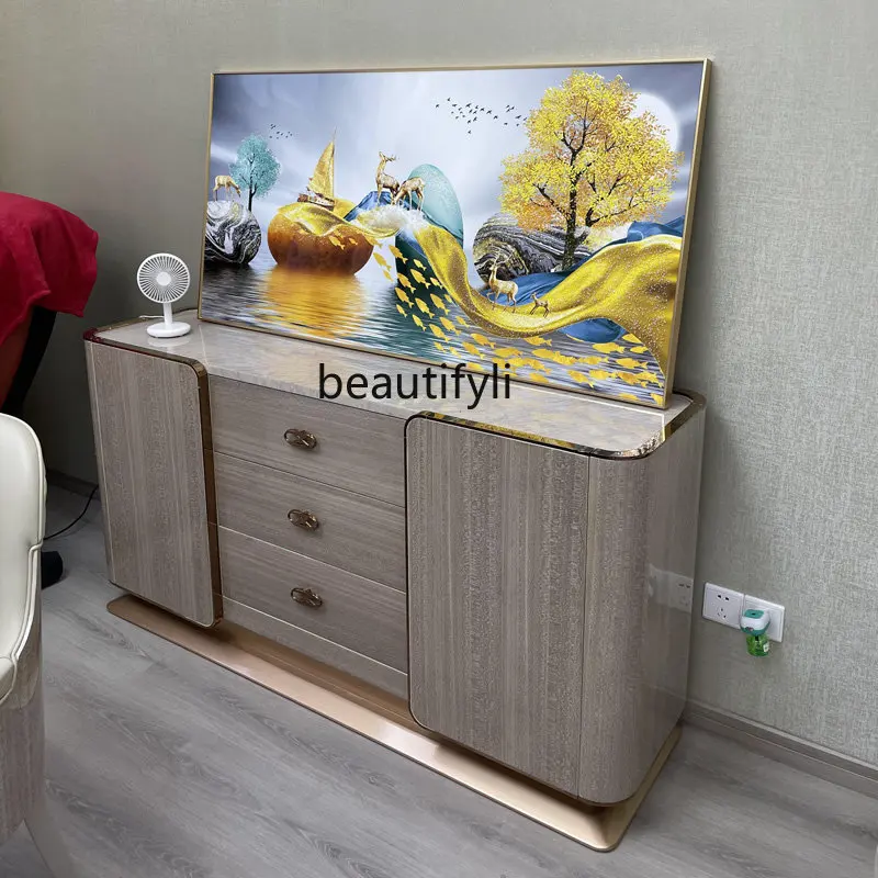 

Italian-Style Light Luxury Bentley Sideboard Cabinet Minimalist TV Bench for Bedroom Entry Entrance Cabinet Complete Package