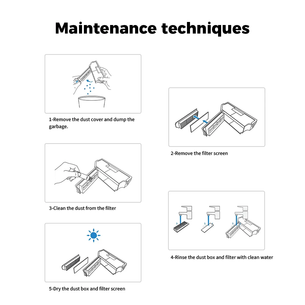 صندوق الغبار صندوق جمع الغبار لأجزاء المكانس الكهربائية Ecovacs Deebot X5/X5 Pro/X5 Omni/X5 Pro Omni/X5 Pro Plus/X5 Pro Ultra