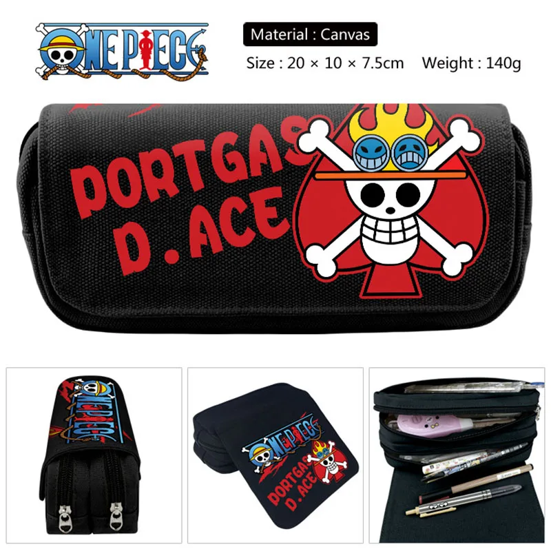 Anime Periphery One Piece School Stationery Pen Case Luffy Zoro Sanji Cartoon Pen Bag Multifunctional Pencil Case Children Gift
