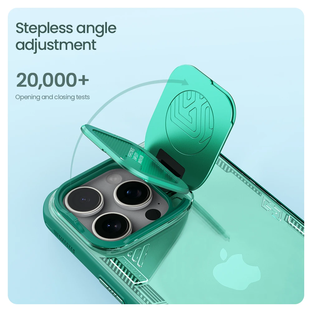 

Nillkin For iPhone 16 Pro Max Case iceblade Prop Clear Transparent Ultra-Thin Lens Camera Stand Protection Back Cover Case