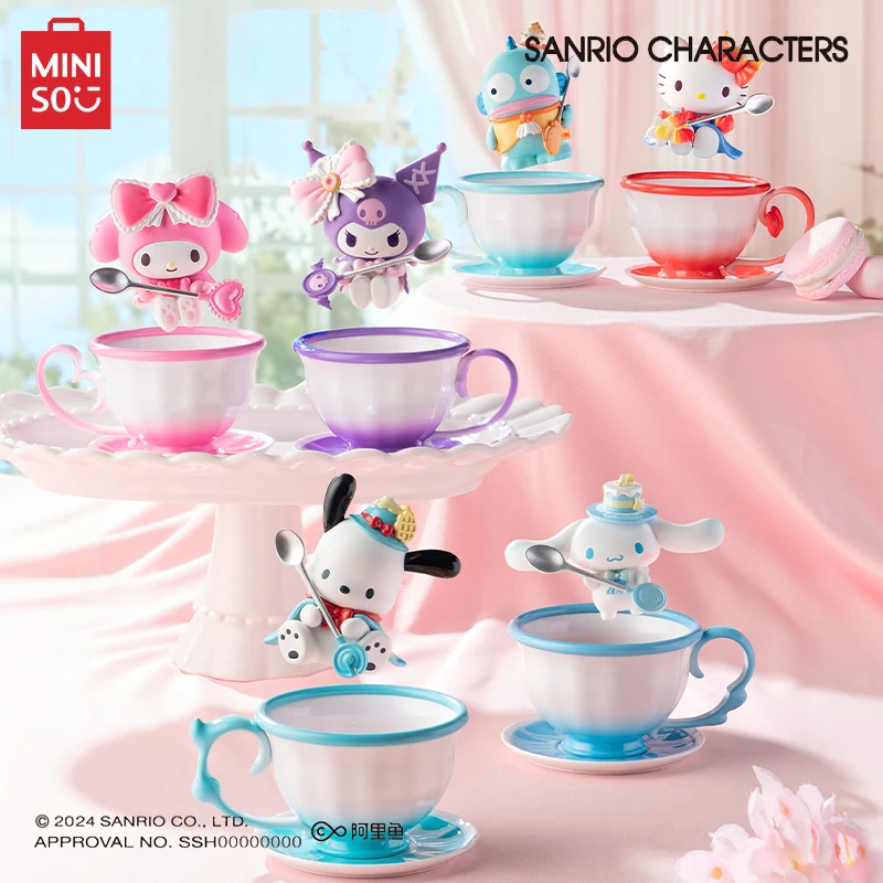 

MINISO Teacup Elf Series Sanrio Family Hand-done Blind Box Kawaii Children's Toys Birthday Gift Tabletop Decoration Peripheral