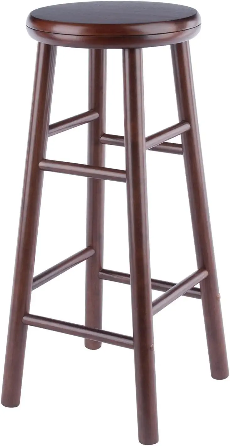 Shelby-Swivel Bar Stools, madeira maciça, noz, 30 polegadas, 2 peças