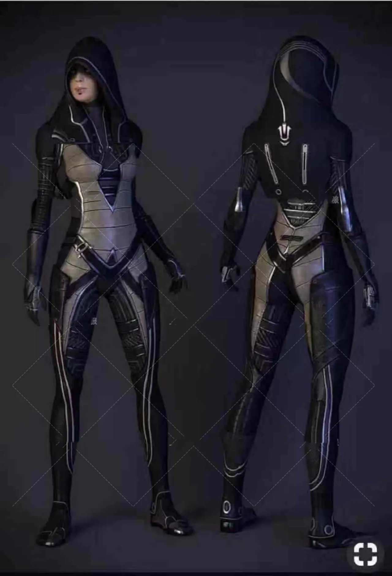 

Future technology mysterious black female warrior bar gogo performance costume