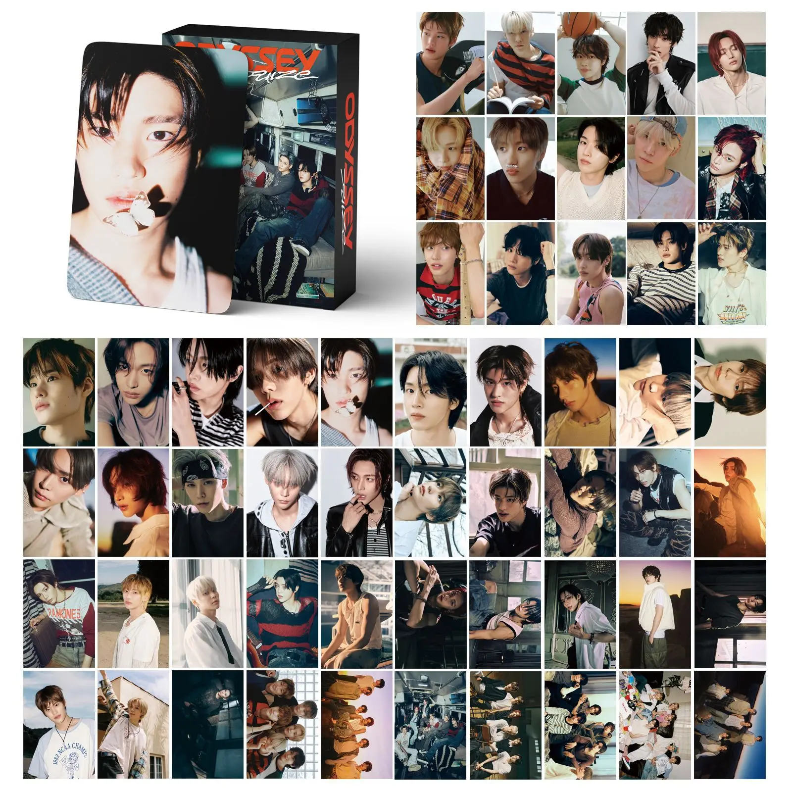 مجموعة من بطاقات الصور الفوتوغرافية من RIIZE Jimmy مكونة من 55 قطعة من ODYSSEY Impossible Lucky الرسمية K-POP Merch Trading LOMO مجموعة مروحة هدية توصيل سريع