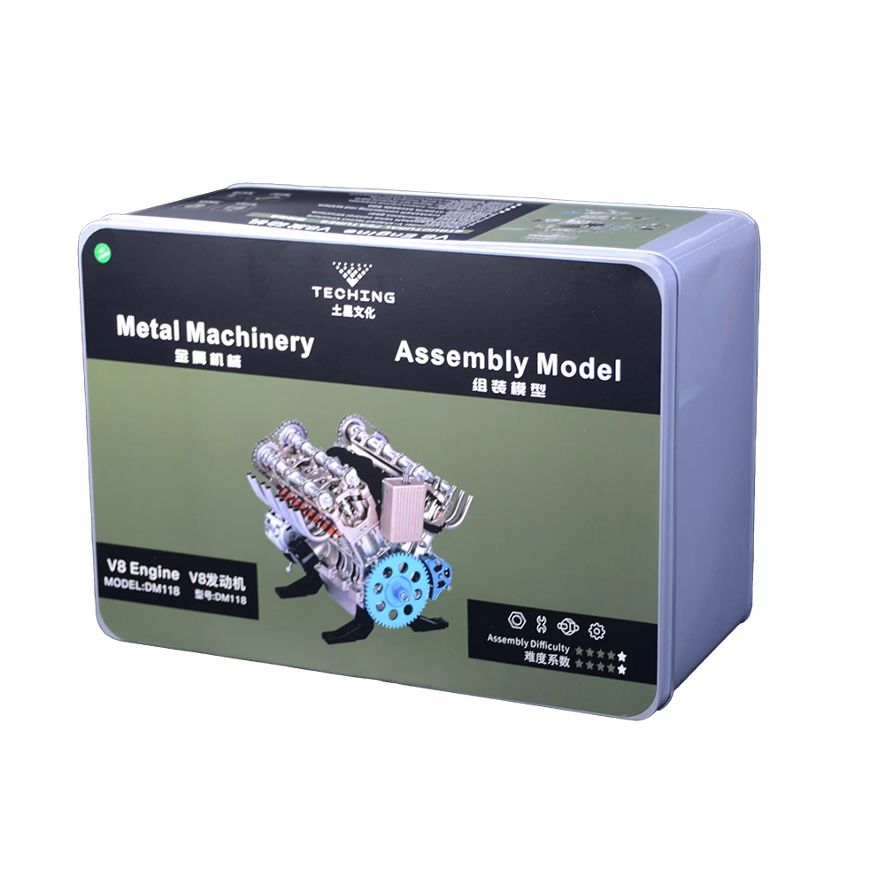 

TECHING Simulation V8 ДВИГАТЕЛЬ Электрическая сборка Модель КОМПЛЕКТ Настольные декоративные украшения Взрослые Детские игрушки Подарок